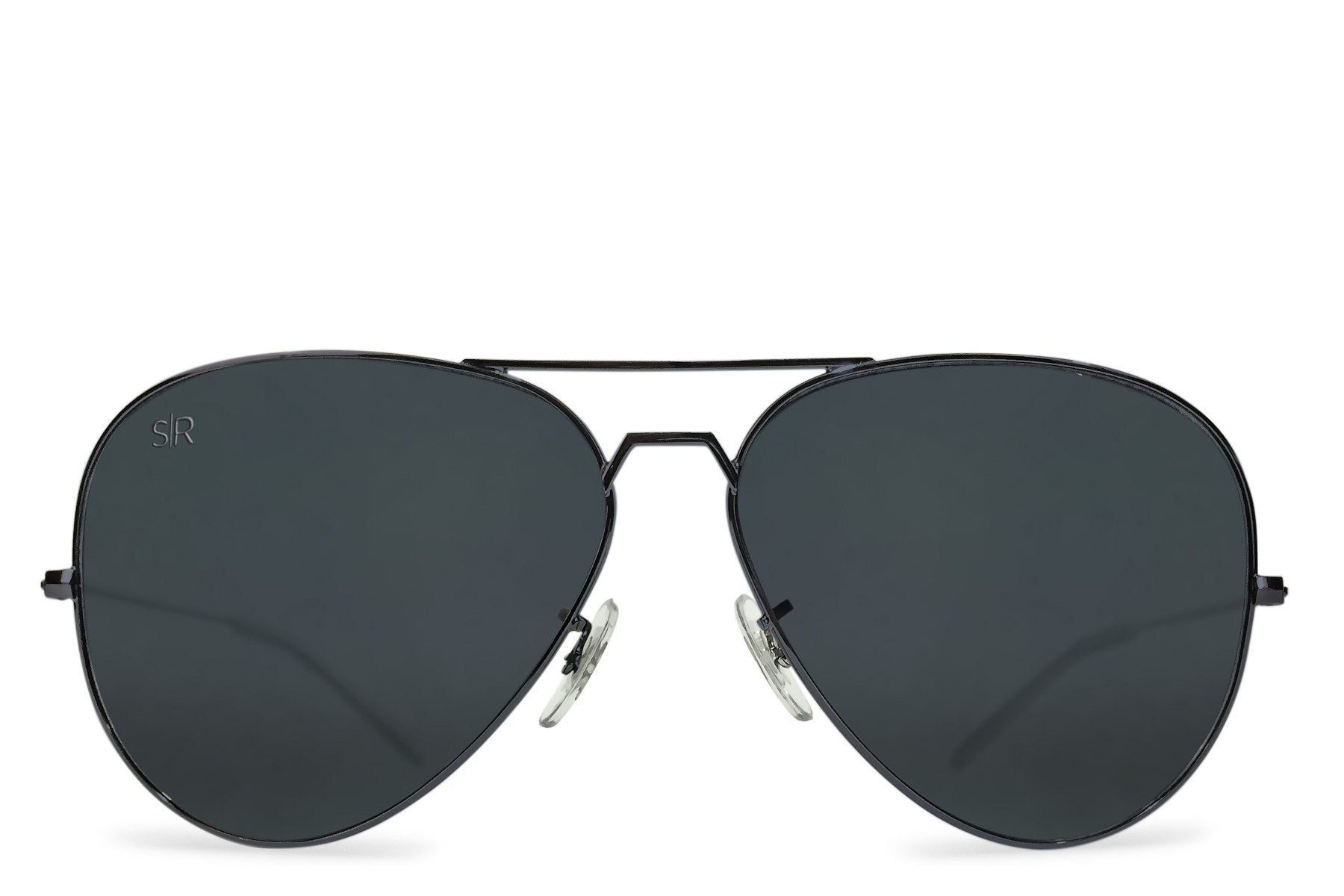 Black Stealth Polarized Aviator Sunglasses