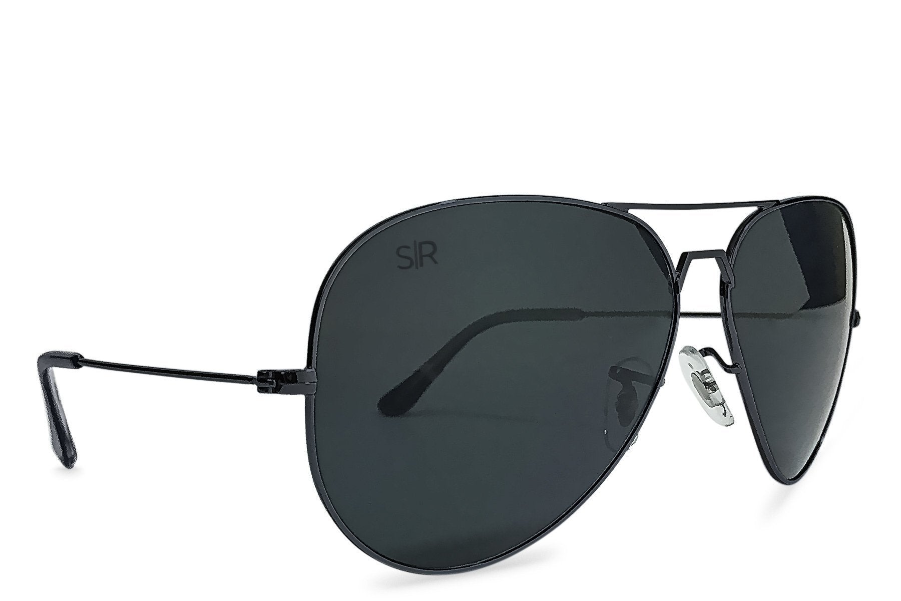 Black Stealth Polarized Aviator Sunglasses