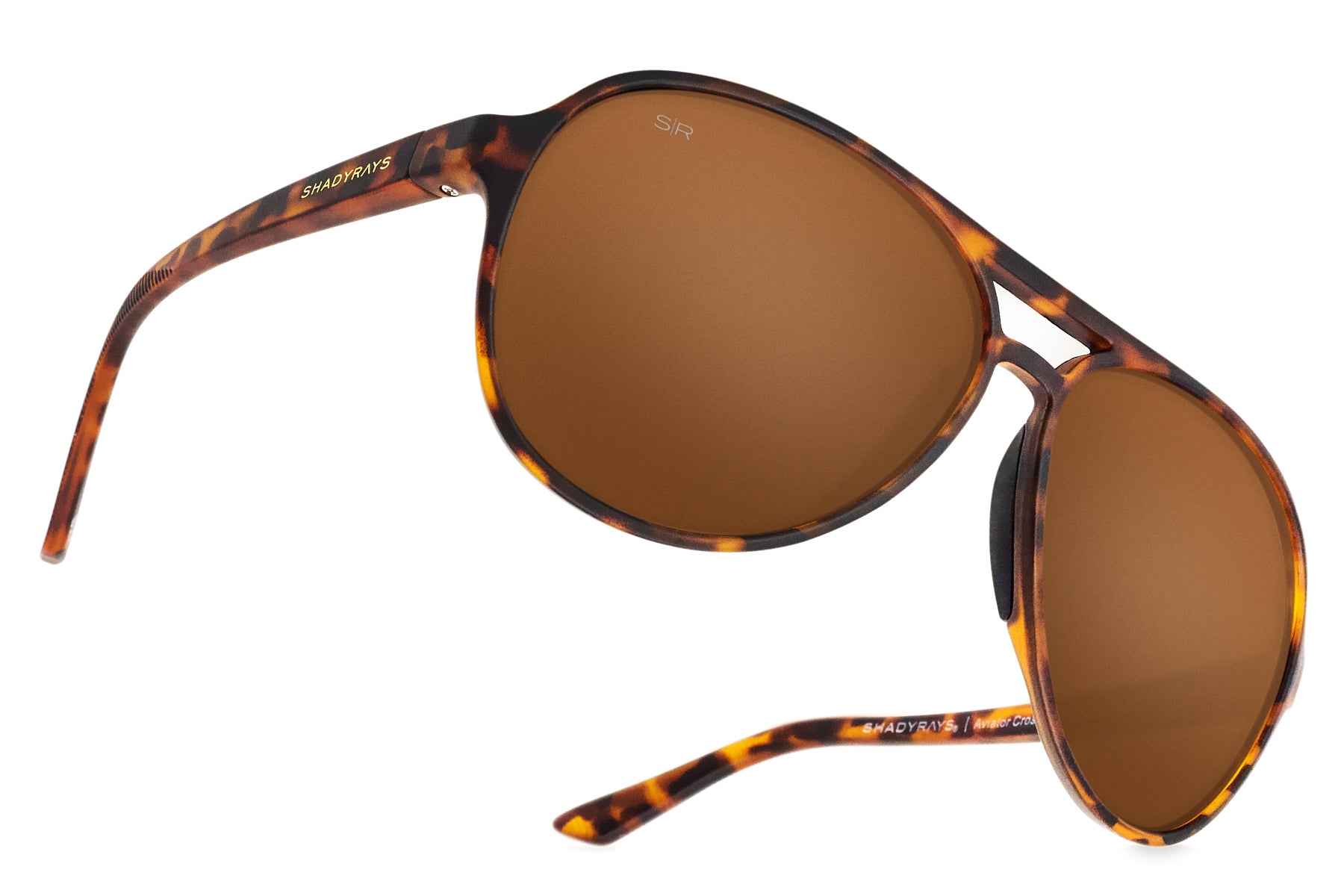 Polarized Aviator Sunglasses in Amber Tortoise