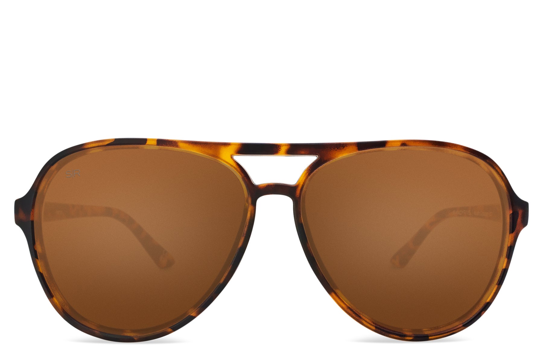 Polarized Aviator Sunglasses in Amber Tortoise