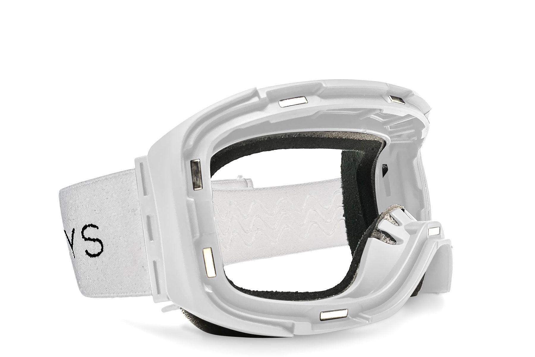 White Denali Magnetic Snow Goggles with Strap
