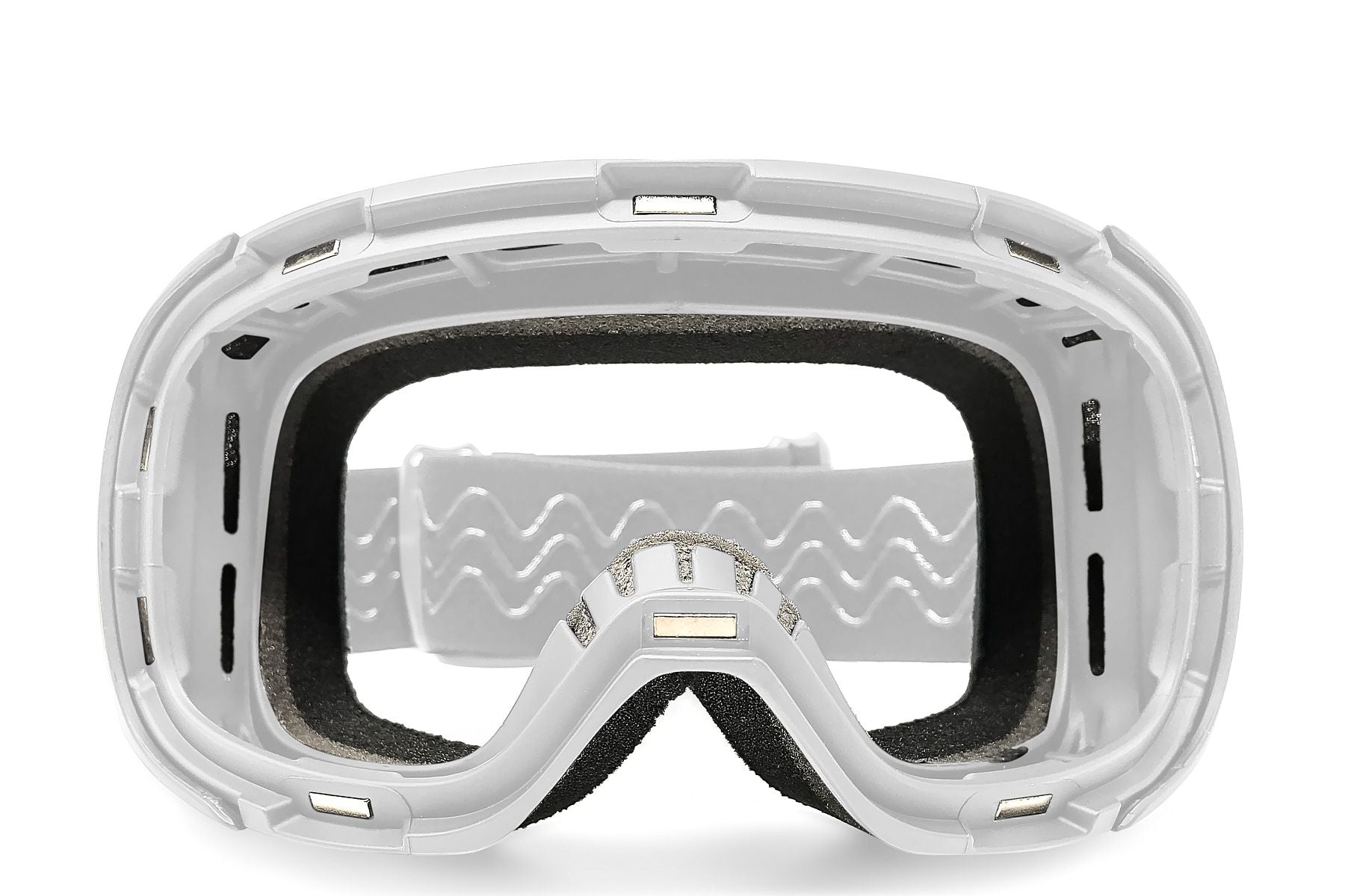 White Denali Magnetic Snow Goggles with Strap