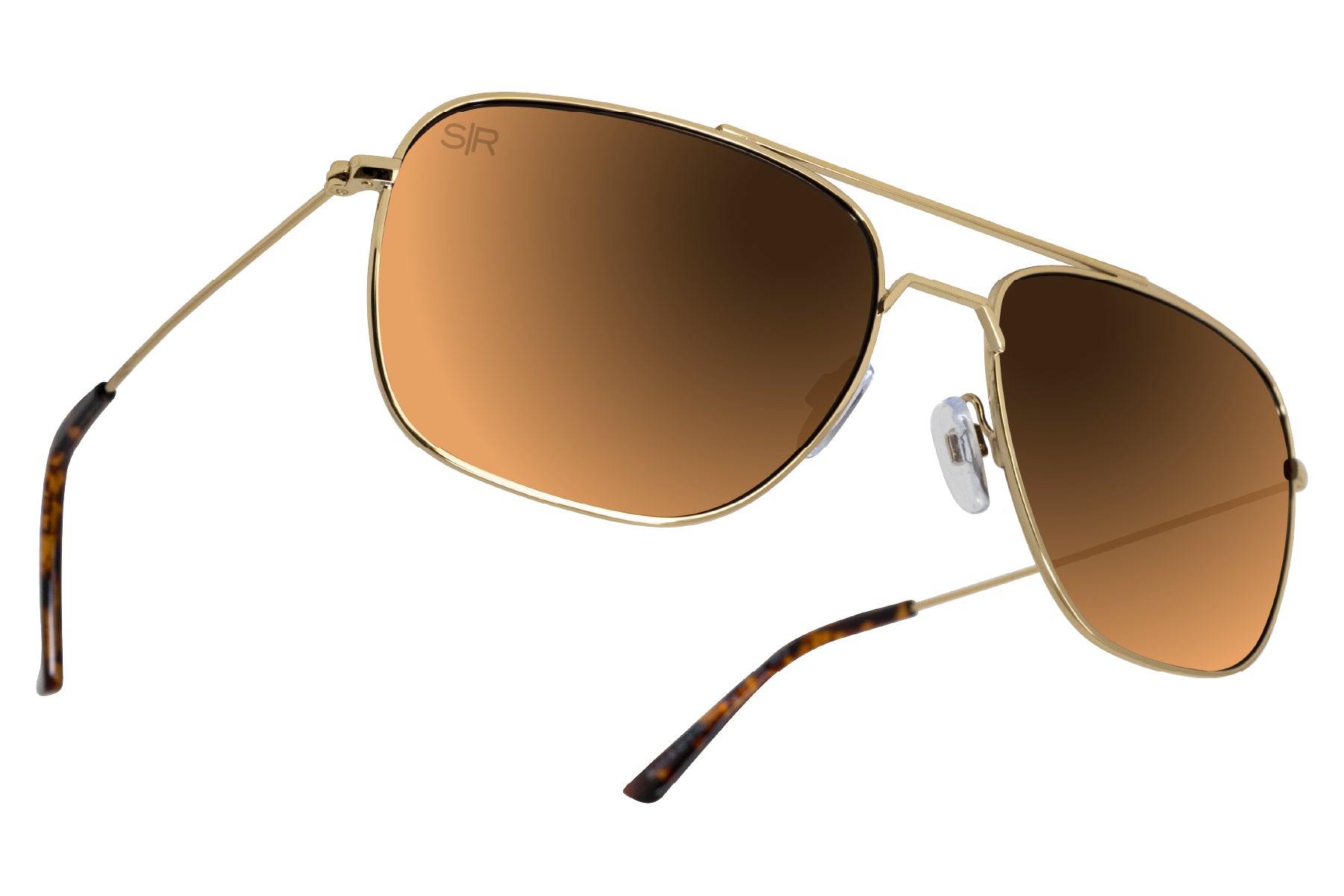 Amber Gold Polarized Navigator Sunglasses