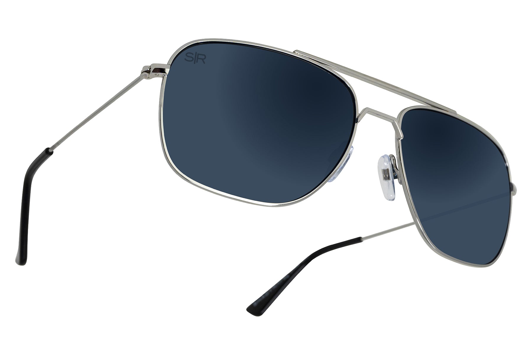 Navy Silver Polarized Navigator Sunglasses