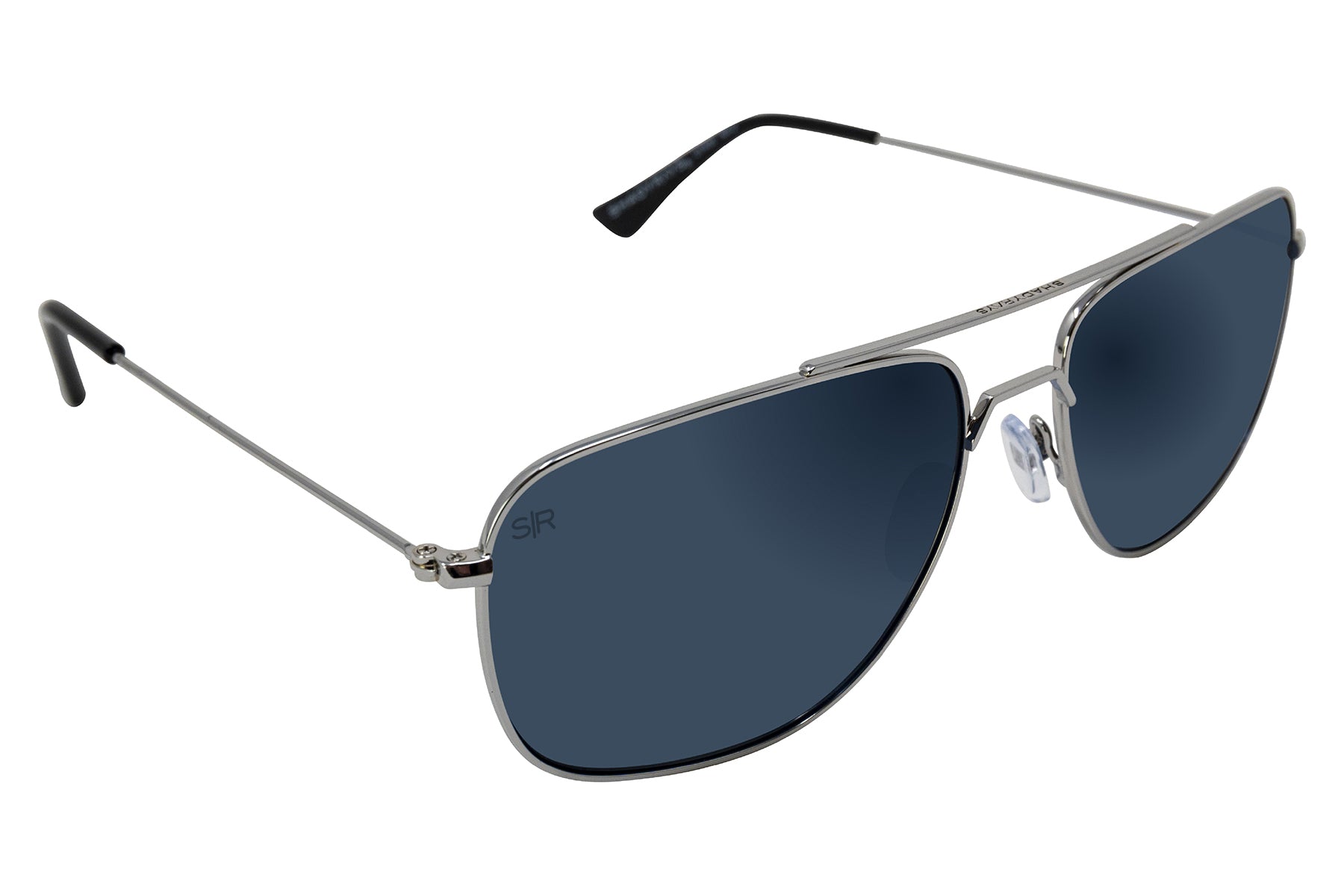 Navy Silver Polarized Navigator Sunglasses
