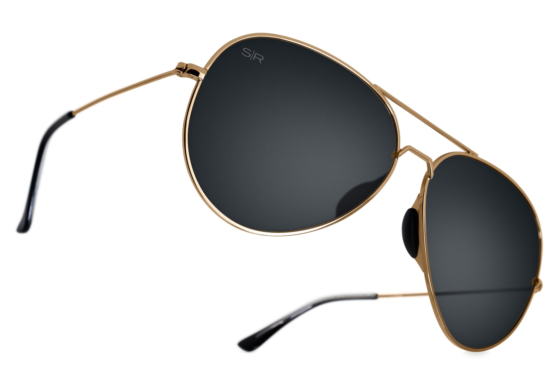 Black Gold Polarized Aviator Sunglasses - Tangle Free