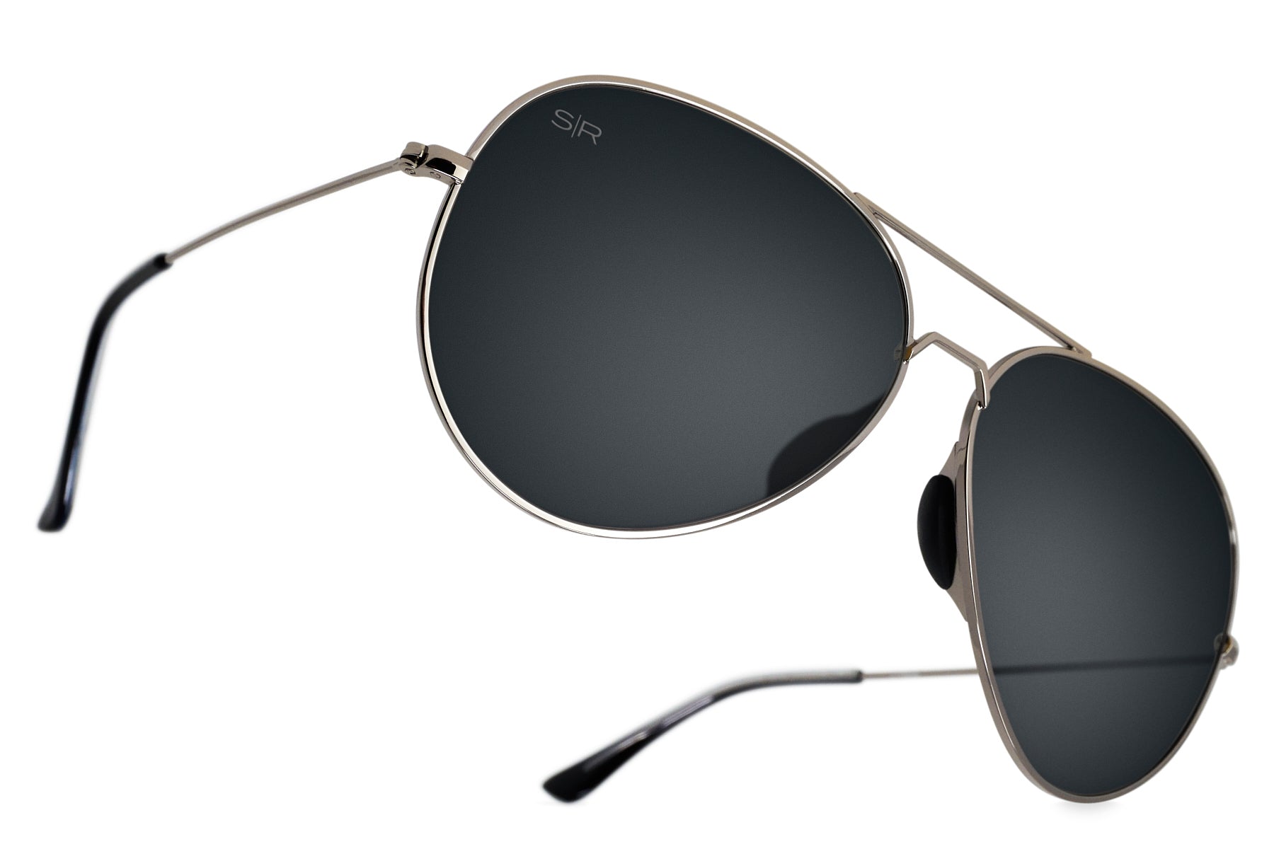 Polarized Aviator Sunglasses - Tangle-Free Blackout