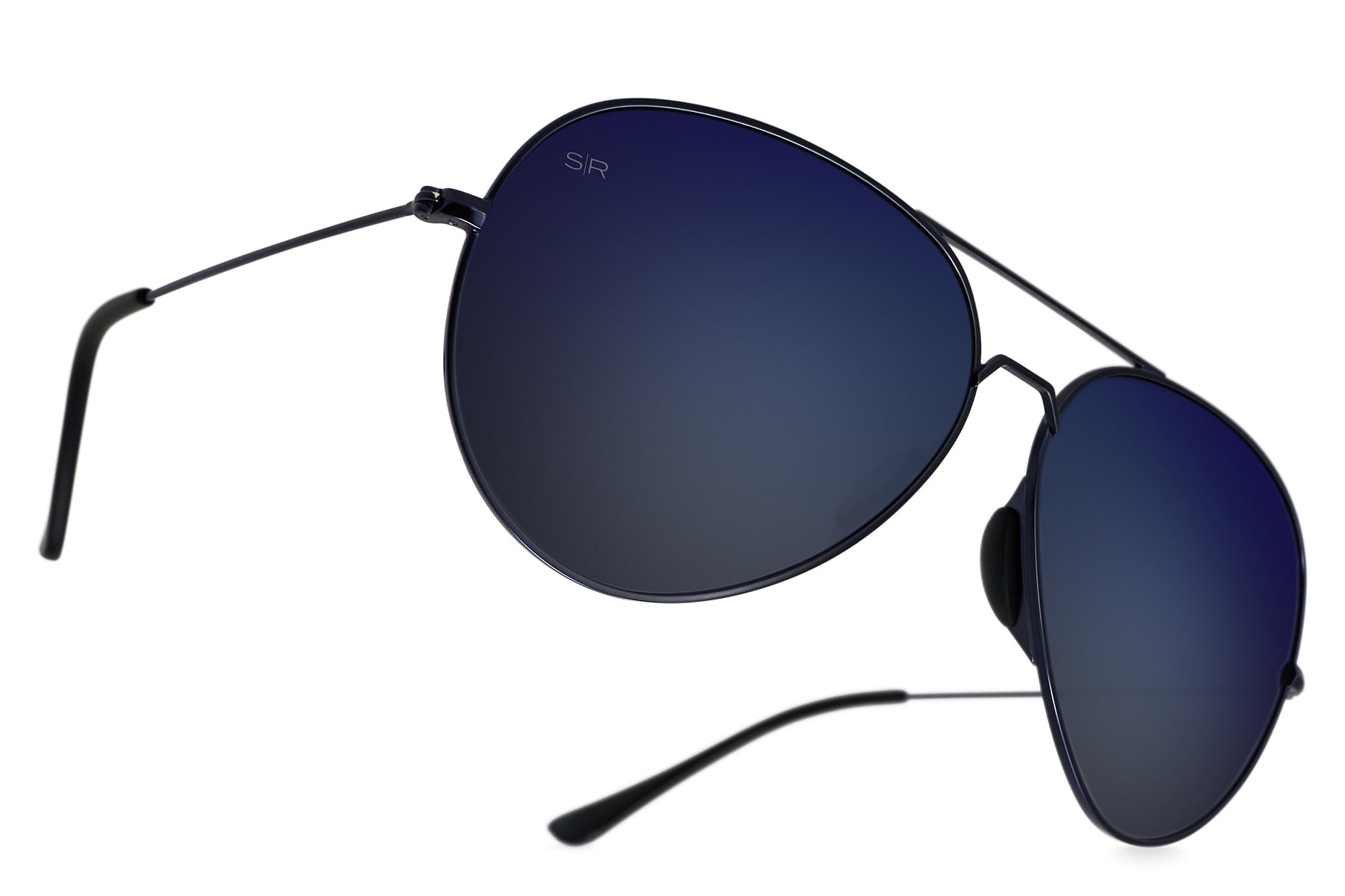Navy Polarized Aviator Sunglasses – Tangle-Free
