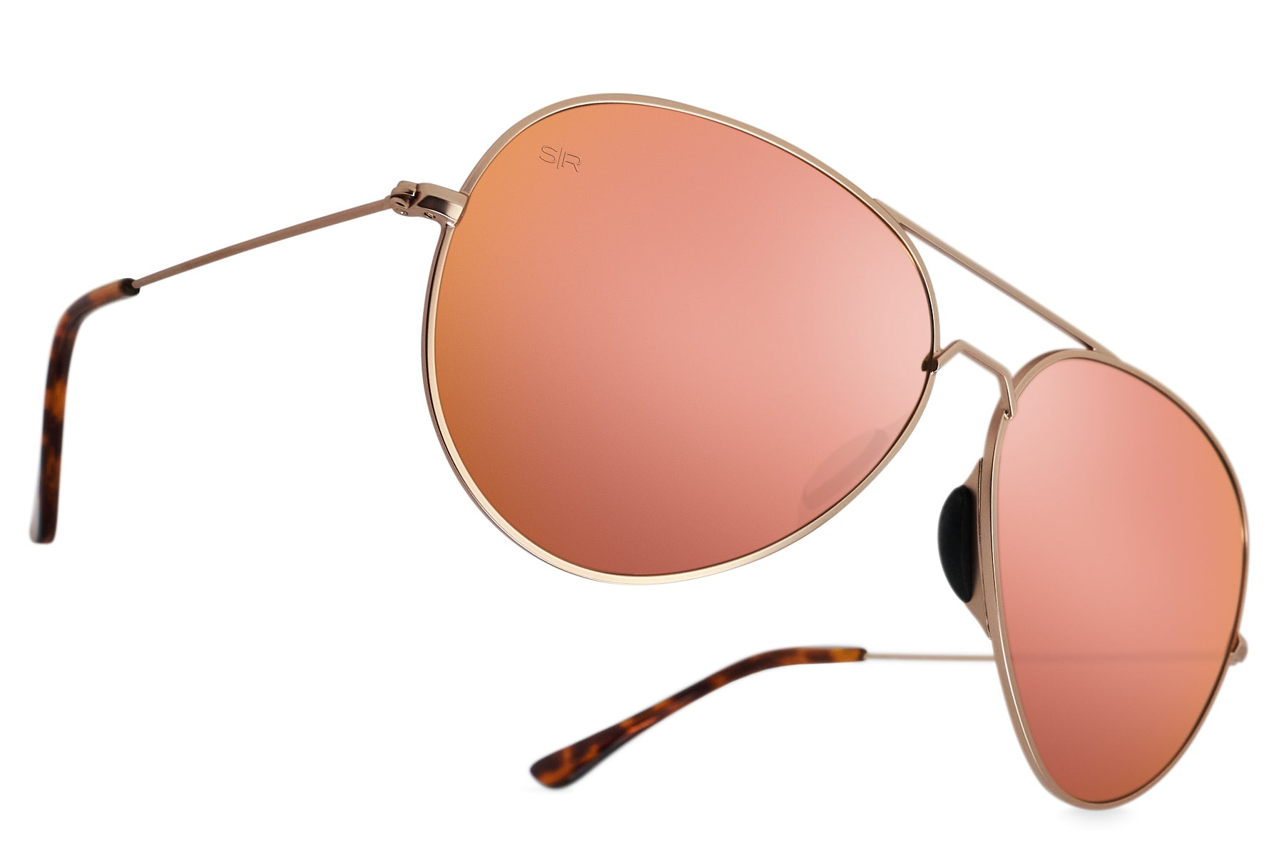 Rose Gold Polarized Aviator Sunglasses – Tangle-Free